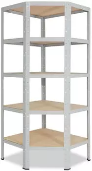 Shelfplaza OFFICE Eckregal 180x70x40cm lichtgrau 5 B&ouml;den 175kg Traglast (41218400715C)