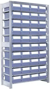 BITO Beh&auml;lterregal mit 40 Regalk&auml;sten, 1058x1850x324mm, verzinkt (10-53017)