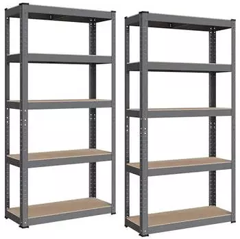 Songmics Schwerlastregal 5 Ablagen 30x75x150cm 650kg Stahl Grau (GLR030G01)
