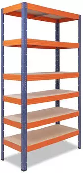 Shelfplaza PRO Schwerlastregal 200x90x60cm 6 B&ouml;den 166kg/Boden blau-orange (51120600926)