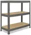 Shelfplaza PROFI Schwerlastregal Metall grau 90x30x50cm 3 Böden (5609500323)
