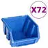 vidaXL Behälter-Set für Kleinteile mit Wandplatten 128-tlg. Blau (150808)