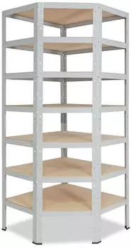 Shelfplaza OFFICE Eckregal 230x70x40cm 7 B&ouml;den lichtgrau 125kg Traglast (41223400717C)