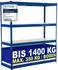CLP Verzinktes Lagerregal 160x60x180cm, 4 Holzböden, 1400kg, Blau (306541)