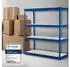 CLP Verzinktes Lagerregal 160x60x180cm, 4 Holzböden, 1400kg, Blau (306541)