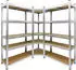 ECD Germany Regalsystem 3er-Set Eckregal 180x90x40cm Metall/MDF bis 750kg