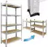 ECD Germany Regalsystem 3er-Set Eckregal 180x90x40cm Metall/MDF bis 750kg