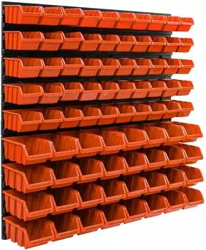 Botle Stapelboxen Wandregal 82-teilig Kunststoff 772x780mm (KOM-ITBNN400x4-MIX11)