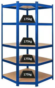 Proregal Ragnar Eckregal 180x90x60cm Fachlast 175kg Blau (PR_RD2-07)