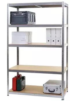MCW Schwerlastregal E33 Stecksystem verzinkt 200x120x60cm (MCW-E33)