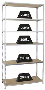 Proregal Giant Muli Schwerlastregal 250x120x50cm 6 Fachb&ouml;den 200kg verzinkt (PR_RS8-29)