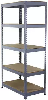 MonsterShop Q-Rax Regal 5 Ebenen 90x182,5x50cm 200kg/Boden Stahl Grau (7000)