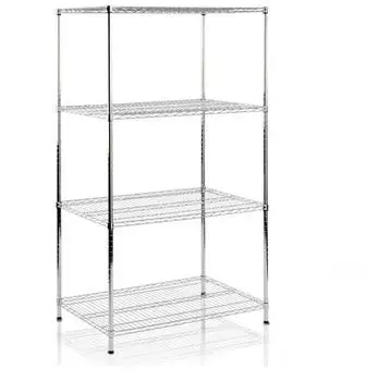 Floordirekt Everest Gitterregal verchromt 4 B&ouml;den 90x45x160cm (fd-7801)