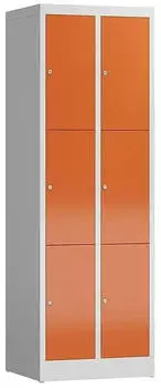 Steelboxx ClassiX Schließfachschrank 6 Fächer 180x60x50cm lichtgrau/feuerrot (X-520324)
