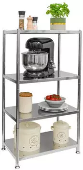 shelfr Edelstahl-Regal 4 Ebenen 61x36x113cm bis 60kg