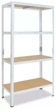 Shelfplaza HOME Schwerlastregal Metall wei&szlig; 180x110x50cm 4 B&ouml;den (4318501114)