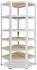 Shelfplaza Eckregal 230x80x50cm 6 Böden Stahl weiß 145kg Traglast (4323500816C)