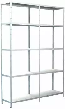Schulte Steck-Grundregal mit Anbauregal 200x140x50cm, 10 B&ouml;den, wei&szlig; (pulverbeschichtet)