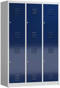 Steelboxx ClassiX Spind 6 Fächer, lichtgrau/enzianblau (X-523231)