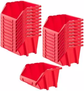 Kadax Werkstatt-Stapelkiste PP-Kunststoff, 20er-Set, 187x158mm (K6514)