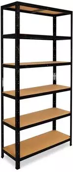 Shelfplaza BLACK Schwerlastregal 200x23x30cm, 6 B&ouml;den, schwarz (41320302316)