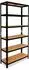 Shelfplaza BLACK Schwerlastregal 200x23x30cm, 6 Böden, schwarz (41320302316)