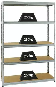 Proregal Big Elephant S Schwerlastregal 180x120x45cm, 250kg Fachlast, verzinkt (RK2-01)