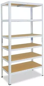 Shelfplaza HOME Schwerlastregal Stahl wei&szlig; 230x75x50cm 6 B&ouml;den 145kg/Boden (4323507516)