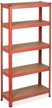 Relaxdays Schwerlastregal Metall 5 Ebenen rot, 2er-Set