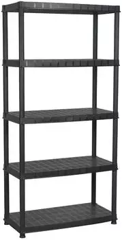 vidaXL Lagerregal 5 Ebenen schwarz Kunststoff 91,5x45,7x185cm