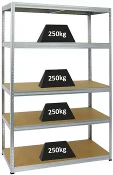Proregal Big Elephant M Schwerlastregal 180x120x60cm, 250kg Fachlast, verzinkt (RK2-04)