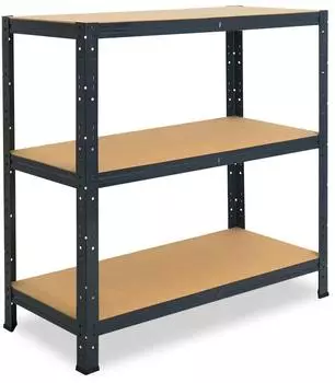 Shelfplaza HOME Schwerlastregal 100x80x60cm anthrazit, 3 B&ouml;den, 175kg/Boden (4510600813)