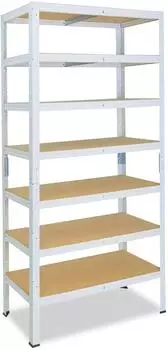 Shelfplaza HOME Schwerlastregal wei&szlig;, 7 B&ouml;den, 125kg/Boden, 180x45x50cm (4318504517)