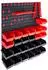 vidaXL Sichtlagerkasten-Set mit Wandhalterung 29-tlg. rot und schwarz (146283)