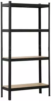 Schulte Schwerlastregal 4 MDF-B&ouml;den 180x90x35cm 120kg/Boden schwarz