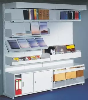 Kerkmann Univers Bibliotheksregal Anbaufeld einseitig 100x200cm lichtgrau