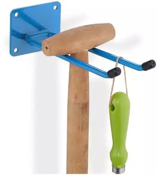 Relaxdays Ger&auml;tehalter Doppelhaken Stahl, 4er-Set