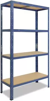 Shelfplaza HOME Schwerlastregal 180x80x50cm, blau, Stahl, 4 B&ouml;den, 175kg/Boden (4218500814)