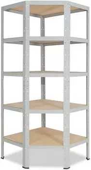 Shelfplaza OFFICE Eckregal 200x80x50cm lichtgrau, 5 B&ouml;den, 175kg Traglast (41220500815C)
