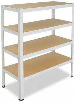 Shelfplaza HOME Schwerlastregal weiß, Metall, 4 Böden, 100x80x40cm (4310400814)