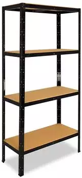 Shelfplaza BLACK Schwerlastregal 200x75x50cm, schwarz, 4 Böden (41320507514)