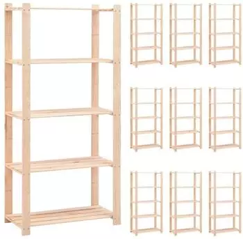 vidaXL Lagerregal 5 Böden 80x38x170cm Kiefernholz 250kg (3051116)