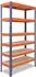 Shelfplaza PROFI Schwerlastregal 230x100x60cm, 6 Böden, blau-orange (51123601026)