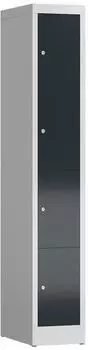 Steelboxx Schließfachschrank 4 Fächer, lichtgrau/anthrazit, 180x30x50cm