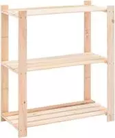 vidaXL Lagerregal mit 3 B&ouml;den 80&times;38&times;90 cm Kiefer Massivholz 150 kg