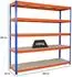 Proregal Bison Schwerlastregal 200x200x60cm 5 Ebenen 600kg blau-orange (RD20-07)