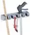 Relaxdays Gerätehalter Wandhalterung 10 Klemmhalter, 12 Klapphaken, 40cm, PP, grau, 2er-Set