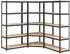 vidaXL Schwerlastregal 5 Böden, 3er-Set, grau, Stahl & Holzwerkstoff (3154208)