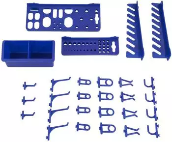 Westfalia Werkzeughalter-Set für Lochplatten, 28-tlg., blau