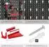 TecTake Werkzeuglochwand Jonah 4-teilig, schwarz/rot, Metall, 160x60cm